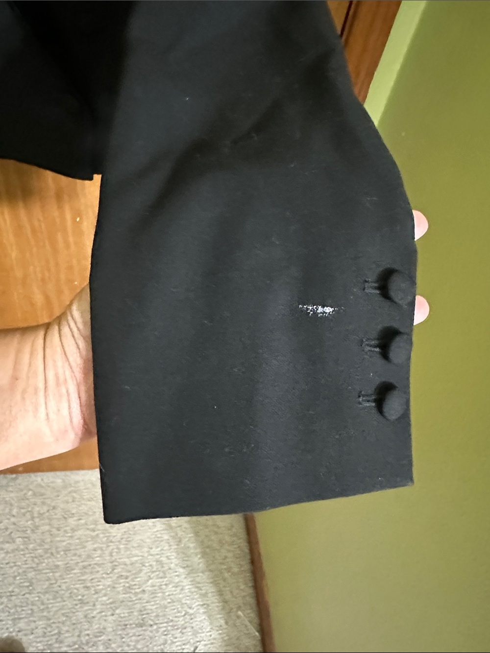 GB Black Cropped Double Breasted Velvet Lapel Blazer Size L - Picture 8 of 13